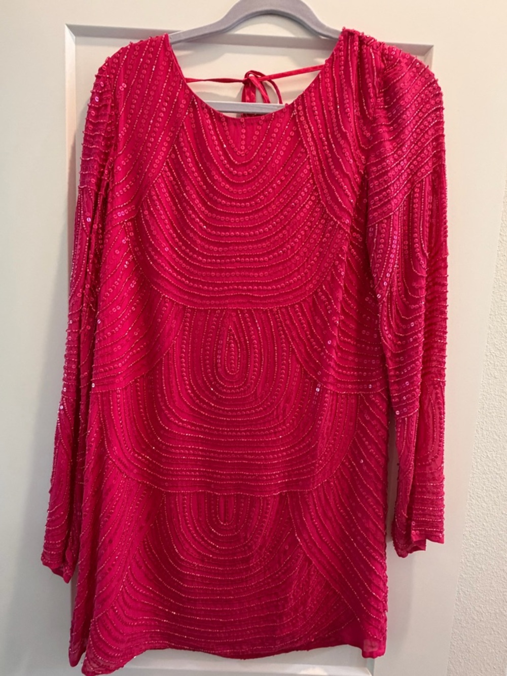 Hot Pink show me your mumu beaded mini dress